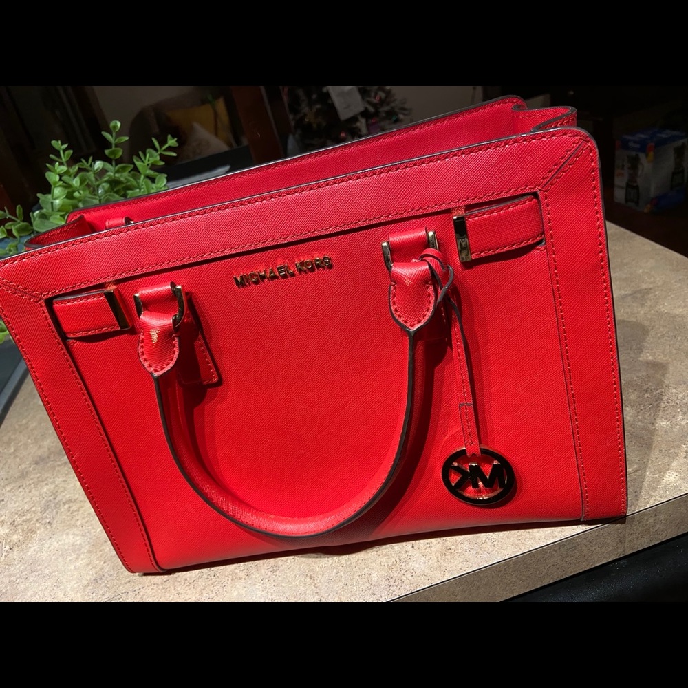 Red michael kors bag